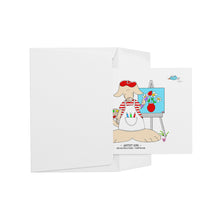 Load image into Gallery viewer, Artist Girl Blank Flat Note Cards