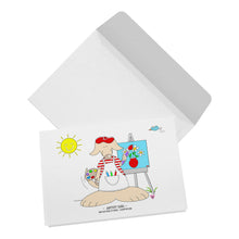 Load image into Gallery viewer, Artist Girl Blank Folded Note Cards