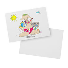 Load image into Gallery viewer, Beach Girl Blank Flat Note Cards
