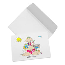 Load image into Gallery viewer, Beach Girl Blank Folded Note Cards