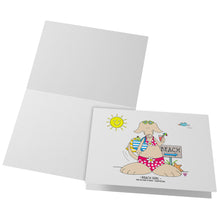 Load image into Gallery viewer, Beach Girl Blank Folded Note Cards