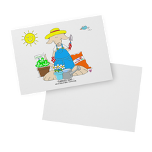 Load image into Gallery viewer, Garden_Girl_Blank_Flat_Note_Cards_H_Mockup_5_Mockup.png
