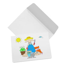 Load image into Gallery viewer, Garden Girl Blank Folded Note Cards