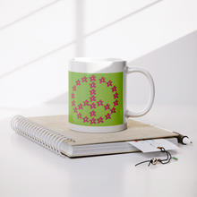 Load image into Gallery viewer, Red_Flower_Peace_Mug_Lifestyle_Notebook_Mockup.png