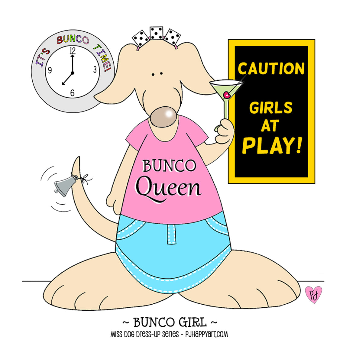 Bunco Girl PJ Happy Art Bunco girl pj happy art
