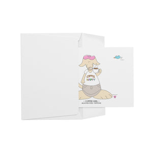 Coffee Girl Blank Flat Note Cards