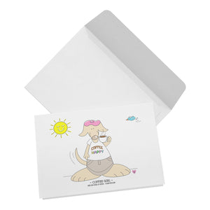 Coffee Girl Blank Folded Notecards
