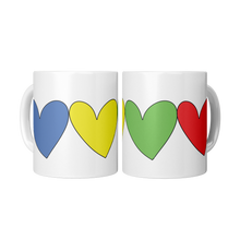 Load image into Gallery viewer, FOUR_HEARTS_WRAP_AROUND_2_Mugs_Center_Mockup.png
