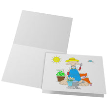 Load image into Gallery viewer, Garden Girl Blank Folded Note Cards
