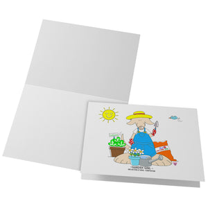 Garden Girl Blank Folded Note Cards