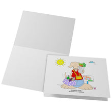 Load image into Gallery viewer, Market Girl Blank Folded Note Cards
