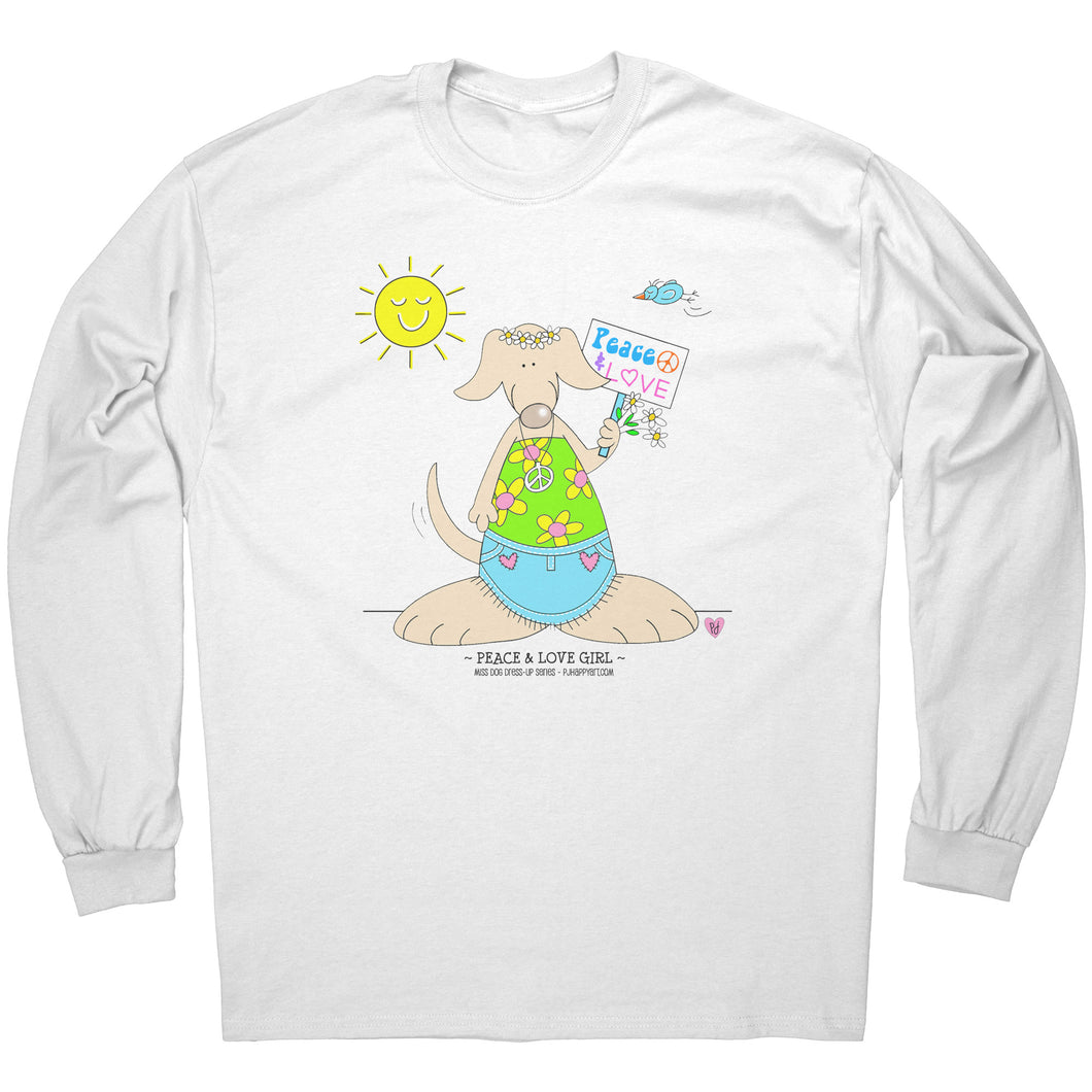 Peace & Love Girl Long Sleeved T-Shirt