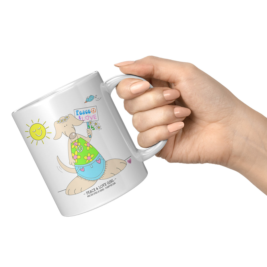 Peace and Love Girl Mug