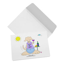 Load image into Gallery viewer, Wine GIrl Blank Folded Note Cards
