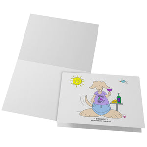 Wine GIrl Blank Folded Note Cards