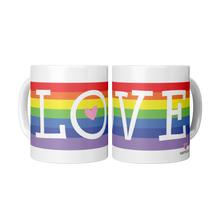 Load image into Gallery viewer, Wrap_Around_Rainbow_Love_2_Mugs_Center_Mockup.png
