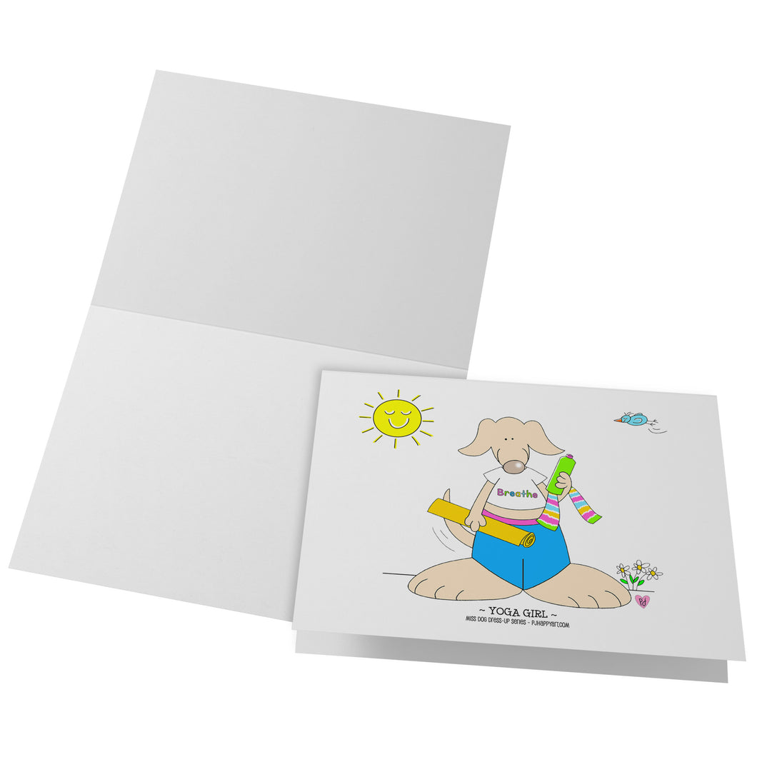 Yoga Girl Blank Folded Note Cards