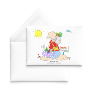 Market Girl Blank Flat Note Cards