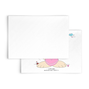 Love Girl Blank Flat Note Cards