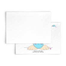 Load image into Gallery viewer, Peace and Love Girl Blank Flat Note Cards
